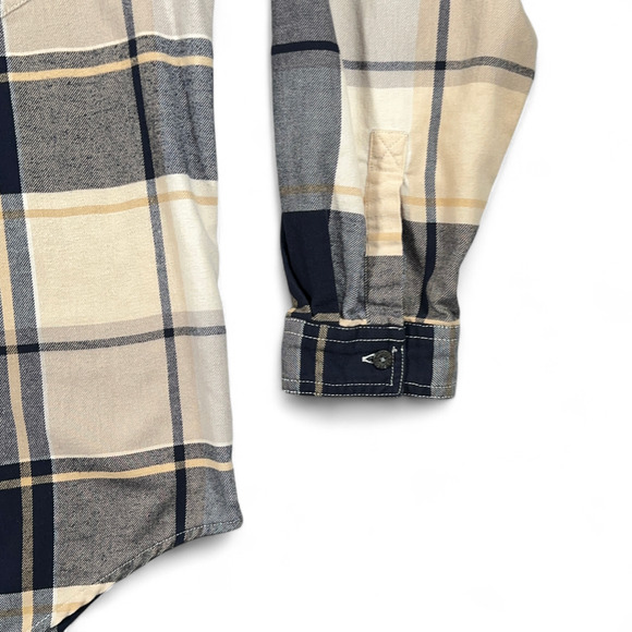 Vintage Levis Shirt Adult EXTRA LARGE Brown Plaid Flannel Workwear Grunge 90s - Picture 6 of 10